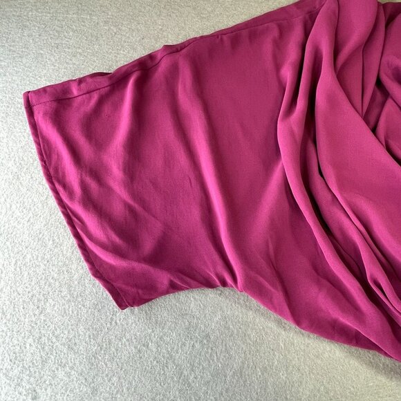STANDARDS & PRACTICES Candice Georgette Wrap DressSize 1X  In Rose - Picture 7 of 13